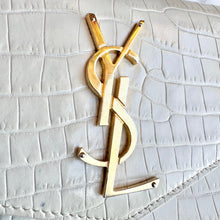 Load image into Gallery viewer, Saint Laurent Calfskin Crocodile Embossed Uptown Clutch