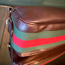 Load image into Gallery viewer, Gucci Brown Calfskkin Heritage Web Horsebit Hobo