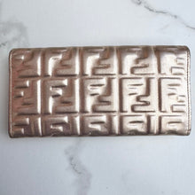 Load image into Gallery viewer, Fendi Metallic Rose Gold FF Embossed Calfskin Wallet