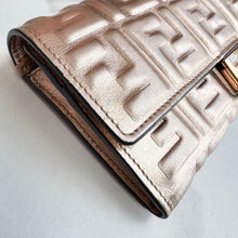 Load image into Gallery viewer, Fendi Metallic Rose Gold FF Embossed Calfskin Wallet
