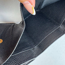 Load image into Gallery viewer, SAINT LAURENT Calfskin Monogram Tiny Tri Fold Wallet Black