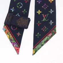 Load image into Gallery viewer, Louis Vuitton Silk Garden Monogram BB Bandeau Twilly Scarf Navy
