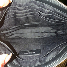 Load image into Gallery viewer, Saint Laurent Croc Embossed Calfskin Monogram Fringe Clutch
