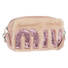 Load image into Gallery viewer, Miu Miu Pink Shearling Sequin Logo Camera Bag
