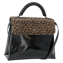 Load image into Gallery viewer, Loewe Velazquez Patent leather Leopard Top Handle Bag