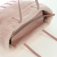Load image into Gallery viewer, Miu Miu Pink Shearling Sequin Logo Tote with Pouch