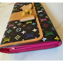 Load image into Gallery viewer, Louis Vuitton X Takashi Murakami Monogram Multicolor Noir Sarah Noeud Wallet