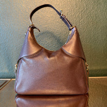 Load image into Gallery viewer, Gucci Brown Calfskkin Heritage Web Horsebit Hobo