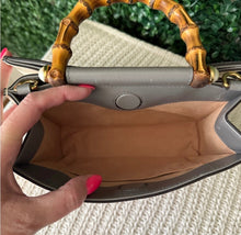 Load image into Gallery viewer, Gucci Nappa Bamboo Web Mini Nymphaea Top Handle Bag