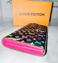 Load image into Gallery viewer, PRELOVED Louis Vuitton Takashi Murakami Monogram Multicolor Noir Sarah Wallet