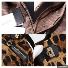 Load image into Gallery viewer, Salvatore Ferragamo Calf Hair Leopard Print Top Handle Bag