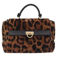 Load image into Gallery viewer, Salvatore Ferragamo Calfhair Leopard Print Sofia Satchel