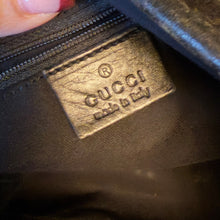 Load image into Gallery viewer, Gucci Black GG Embossed Suede Web Stripe Tote