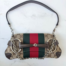 Load image into Gallery viewer, Gucci Horsebit NM Web Chain Clutch GG Canvas Small