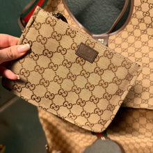 Load image into Gallery viewer, GUCCI GG Monogram Web Large Giglio Tote