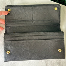 Load image into Gallery viewer, Prada Black Saffiano Leather Continental Wallet