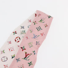 Load image into Gallery viewer, Louis Vuitton Silk Garden Monogram BB Bandeau Twilly Scarf Pink
