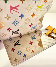 Load image into Gallery viewer, PRELOVED Louis Vuitton Takashi Murakami Monogram Multicolor Blanc Mirror and Case / Card Case