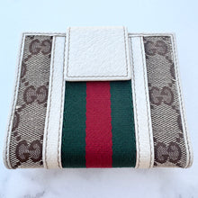 Load image into Gallery viewer, Gucci GG Monogram Canvas Stripes Compact Wallet