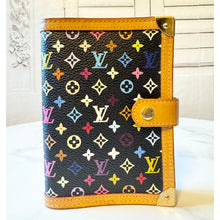 Load image into Gallery viewer, Louis Vuitton Takashi Murakami Monogram Multicolor Noir Small Ring Agenda