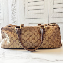 Load image into Gallery viewer, Gucci GG Monogram Lurex Heart Lock Boston Bag