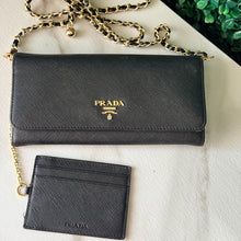 Load image into Gallery viewer, Prada Black Saffiano Leather Continental Wallet