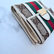 Load image into Gallery viewer, Gucci GG Monogram Canvas Stripes Compact Wallet