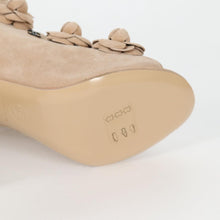 Load image into Gallery viewer, šBlack Friday SpecialšChanel Suede Camelia Open Toe Booties Size 38