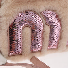 Load image into Gallery viewer, Miu Miu Pink Shearling Sequin Logo Camera Bag