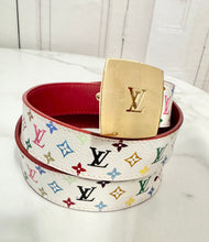 Load image into Gallery viewer, PRELOVED Louis Vuitton X Takashi Murakami Multicolor Blanc Belt size 80/32