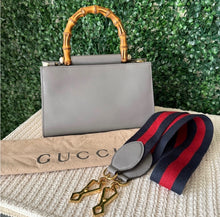 Load image into Gallery viewer, Gucci Nappa Bamboo Web Mini Nymphaea Top Handle Bag