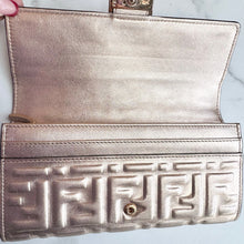 Load image into Gallery viewer, Fendi Metallic Rose Gold FF Embossed Calfskin Wallet