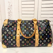 Load image into Gallery viewer, Louis Vuitton X Takashi Murakami Multicolor Noir Keepall 45 Black