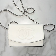 Load image into Gallery viewer, CHANEL Caviar Timeless CC Wallet on Chain WOC White