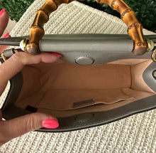 Load image into Gallery viewer, Gucci Nappa Bamboo Web Mini Nymphaea Top Handle Bag