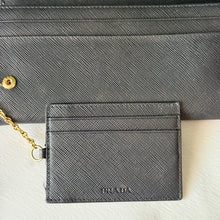 Load image into Gallery viewer, Prada Black Saffiano Leather Continental Wallet
