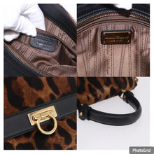 Load image into Gallery viewer, Salvatore Ferragamo Calfhair Leopard Print Sofia Satchel