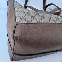 Load image into Gallery viewer, GUCCI GG Supreme Monogram Web Ophidia Tote Brown