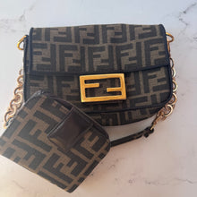 Load image into Gallery viewer, ✨💎Two Piece Thursday Bundle💎✨Fendi Zucchino Jacquard Zucca FF Mini Baguette and Wallet