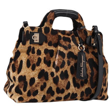 Load image into Gallery viewer, Salvatore Ferragamo Calf Hair Leopard Print Top Handle Bag