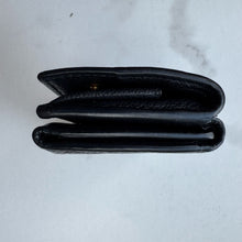 Load image into Gallery viewer, SAINT LAURENT Calfskin Monogram Tiny Tri Fold Wallet Black