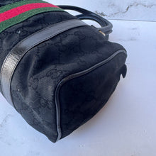 Load image into Gallery viewer, Gucci Black GG Canvas Boston Bag