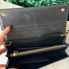 Load image into Gallery viewer, Prada Black Saffiano Leather Continental Wallet