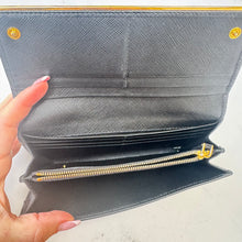 Load image into Gallery viewer, Prada Black Saffiano Leather Continental Wallet