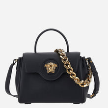 Load image into Gallery viewer, BRAND NEW VERSACE Medusa Top Handle Chain Bag Black Gold Large