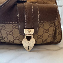 Load image into Gallery viewer, Gucci GG Monogram Lurex Heart Lock Boston Bag
