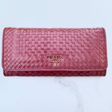 Load image into Gallery viewer, Prada Madras Continental Woven Leather Wallet