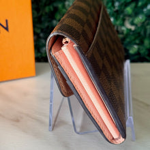 Load image into Gallery viewer, Louis Vuitton Damier Ebene / Rose Ballerine Sarah Wallet NM