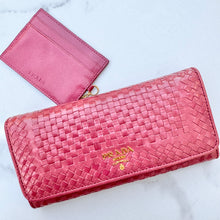 Load image into Gallery viewer, Prada Madras Continental Woven Leather Wallet