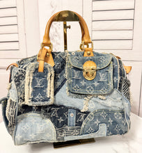 Load image into Gallery viewer, PRELOVED Louis Vuitton Denim Patchwork Speedy 30
